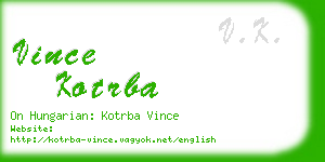 vince kotrba business card